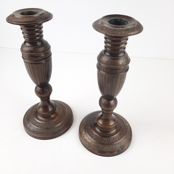Pottery Barn Accents Solid Bronze Brass Candlestick Pottery Barn